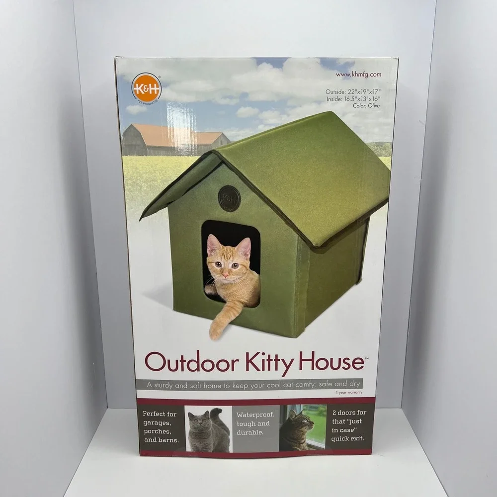 K&H Pet Products Outdoor Kitty House Cat Shlter Waterproof Unheated 22